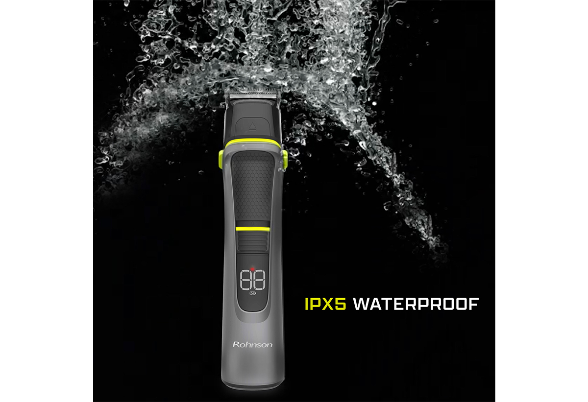 Απεικονίζεται η συσκευή να βρέχεται από νερό.